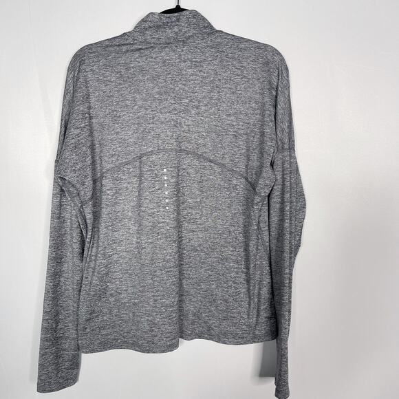 Nike Womens Medium Heather Gray Element 1/2 Half Zip Pullover Top Running Shirt - Picture 2 of 7